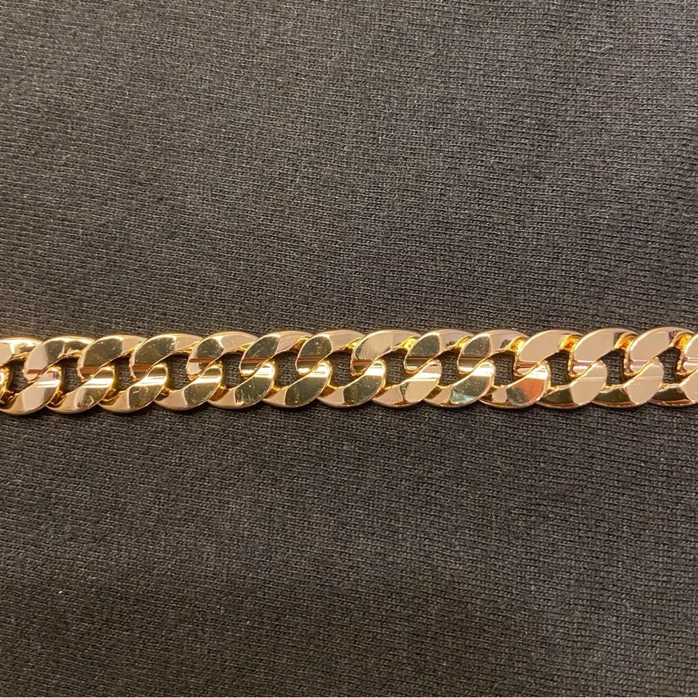 Gold Chain Cuban Link Necklace 24in 10mm and Matching Cuban Link Bracelet 8in - Picture 4 of 7